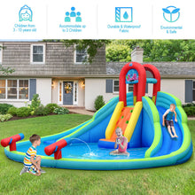 Load image into Gallery viewer, Inflatable Bounce House, Water Splash Pool, Dual Slides, Climbing Wall
