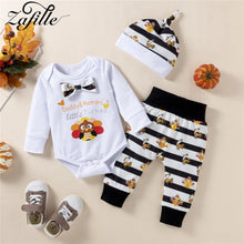 Load image into Gallery viewer, My First Thanksgiving Romper+Pants+Hat
