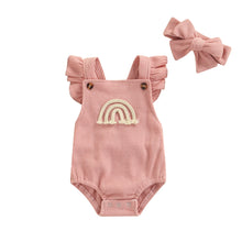 Load image into Gallery viewer, Rainbow Sun Romper Playsuit with Headband
