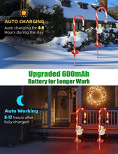 Load image into Gallery viewer, Snowman Candy Cane LED  Solar Light
