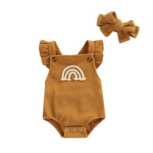 Load image into Gallery viewer, Rainbow Sun Romper Playsuit with Headband
