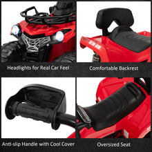 Load image into Gallery viewer, 12V Kids Ride On Electric 4-Wheeler Quad 2 Speeds w/Headlights, Red
