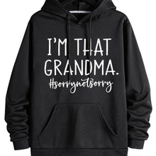 Load image into Gallery viewer, Grandma Letter Print Drawstring Loose Hoodie
