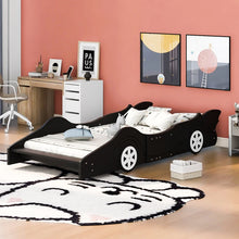 Load image into Gallery viewer, Full/Twin Size Race Car-Shaped Platform Bed with Wheels (Red/Blue/Black)
