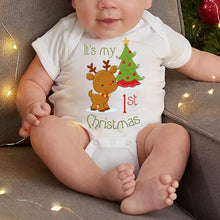 Load image into Gallery viewer, My First Christmas Baby Short Sleeve Romper
