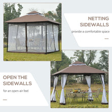 Load image into Gallery viewer, Double Roof Garden Gazebo 10x10 with Zippered Side Mosquito Nets
