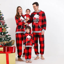 Load image into Gallery viewer, Family Matching Bear Plaid Pajamas with Hood
