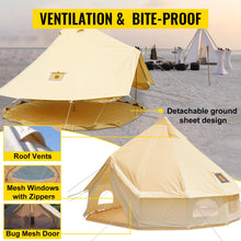 Load image into Gallery viewer, 4-12 Person Camping Tent, Waterproof Cotton Canvas
