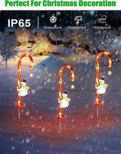 Load image into Gallery viewer, Snowman Candy Cane LED  Solar Light
