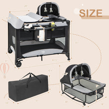 Load image into Gallery viewer, 5 in 1 Portable Baby Nursery Center w/Cradle &amp; Storage Basket
