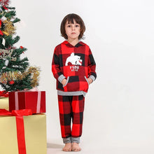 Load image into Gallery viewer, Family Matching Bear Plaid Pajamas with Hood
