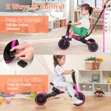 Load image into Gallery viewer, Babyjoy 4-in-1 Foldable Tricycle/Balance Bike with Parent Push Handle
