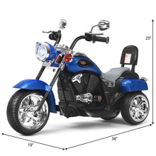 Load image into Gallery viewer, 6V Kids Ride On Chopper Motorcycle 3 Wheel Trike with Headlight and Horn, Blue
