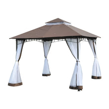 Load image into Gallery viewer, Double Roof Garden Gazebo 10x10 with Zippered Side Mosquito Nets
