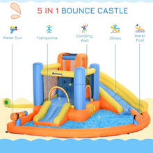 Load image into Gallery viewer, 5-in-1 Kids Inflatable Jumping Castle with Pool, Slide &amp; Climbing Walls
