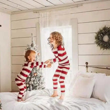 Load image into Gallery viewer, 2023 Winter Family Christmas Striped Print Pajamas Set
