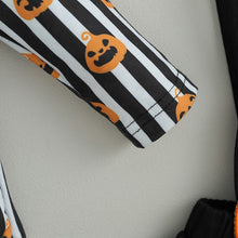 Load image into Gallery viewer, Pumpkin Print Long Sleeves Romper and Suspender Skirt+ Headband
