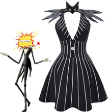 Load image into Gallery viewer, Jack Skellington Black Stripe Dress Cosplay
