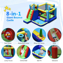 Load image into Gallery viewer, Inflatable Bounce House 8-in-1 Kids Inflatable Bouncer with Slide (Without Blower)
