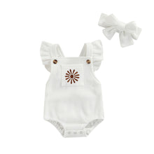 Load image into Gallery viewer, Rainbow Sun Romper Playsuit with Headband
