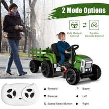 Load image into Gallery viewer, Babyjoy 12V Ride On Tractor with Trailer Ground Loader w/ RC &amp; Lights
