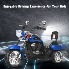 Load image into Gallery viewer, 6V Kids Ride On Chopper Motorcycle 3 Wheel Trike with Headlight and Horn, Blue
