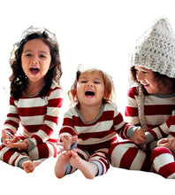 Load image into Gallery viewer, 2023 Winter Family Christmas Striped Print Pajamas Set
