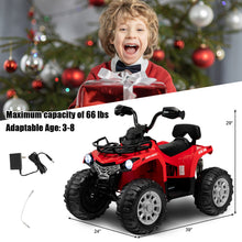 Load image into Gallery viewer, 12V Kids Ride On Electric 4-Wheeler Quad 2 Speeds w/Headlights, Red
