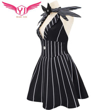 Load image into Gallery viewer, Jack Skellington Black Stripe Dress Cosplay
