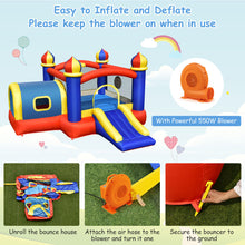 Load image into Gallery viewer, Inflatable Kids Bounce House w/ Slide Jumping Playhouse Castle with 550W Blower
