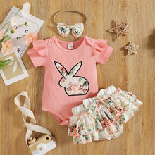 Load image into Gallery viewer, Baby Rabbit Romper, Shorts and Headband
