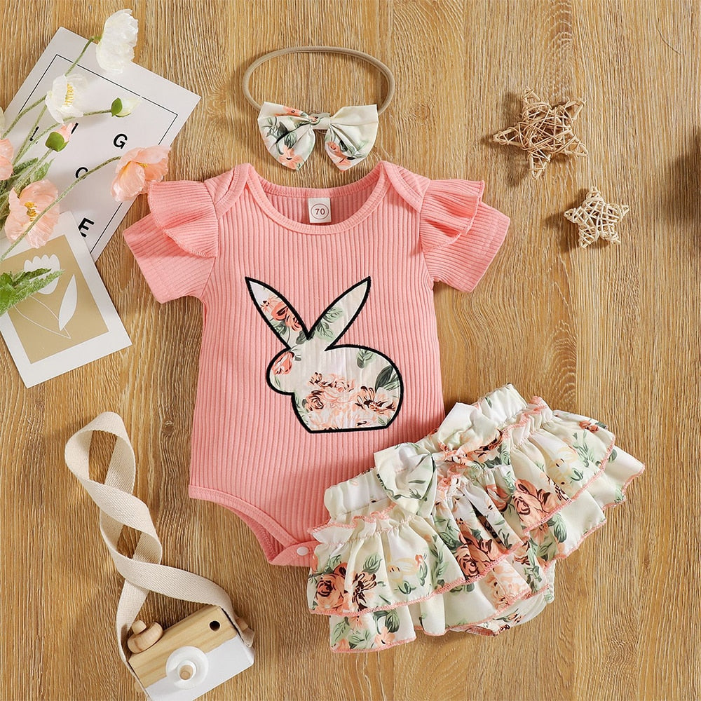 Baby Rabbit Romper, Shorts and Headband