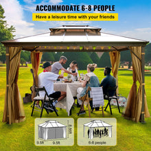 Load image into Gallery viewer, Outdoor Gazebo Hardtop Canopy 10x10/10x12Ft with Net/Shade Awning
