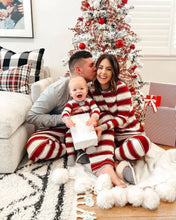 Load image into Gallery viewer, 2023 Winter Family Christmas Striped Print Pajamas Set
