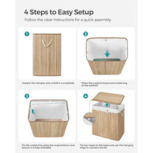 Load image into Gallery viewer, Bamboo Laundry Hamper with Lid
