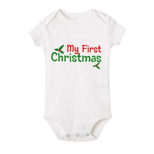 Load image into Gallery viewer, My First Christmas Baby Short Sleeve Romper
