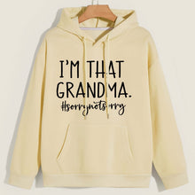 Load image into Gallery viewer, Grandma Letter Print Drawstring Loose Hoodie
