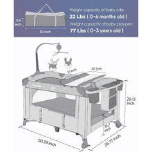 Load image into Gallery viewer, Pack and Play Bedside Crib/Changing Table
