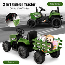 Load image into Gallery viewer, Babyjoy 12V Ride On Tractor with Trailer Ground Loader w/ RC &amp; Lights
