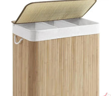 Load image into Gallery viewer, Bamboo Laundry Hamper with Lid
