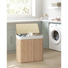 Load image into Gallery viewer, Bamboo Laundry Hamper with Lid
