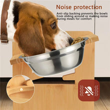 Load image into Gallery viewer, Bamboo Elevated Dog Bowls with Adjustable Stand
