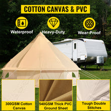 Load image into Gallery viewer, 4-12 Person Camping Tent, Waterproof Cotton Canvas
