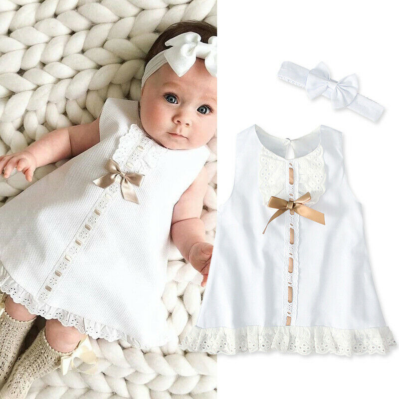 White Princess Lace Sleeveless Romper Dress with Bow