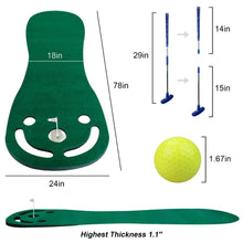 Load image into Gallery viewer, Putting Green Mat Set, Includes 1 Kids Putter, 3 Balls, Put Cup &amp; Flags - yourhealthandfitnessshop
