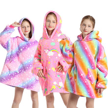 Load image into Gallery viewer, Kids Winter Sherpa Blanket with Sleeves, Ultra Plush Fleece Sweatshirt Hoodie - yourhealthandfitnessshop
