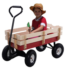 Load image into Gallery viewer, Outdoor Wagon for Children or Gardening w/ Wood Railing, 330 lbs - yourhealthandfitnessshop
