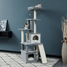 Load image into Gallery viewer, Wood Luxury Cat Tree Condo Kitten Nest Climbing Tower with Scratching Post - yourhealthandfitnessshop
