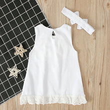 Load image into Gallery viewer, White Princess Lace Sleeveless Romper Dress with Bow
