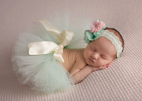 Cute Baby Tulle Tutu Skirt with Flower Headband